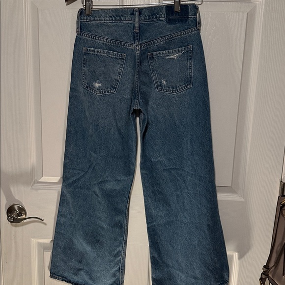 GAP Flare Wide Leg Distressed Jeans - Blue - Picture 4 of 4